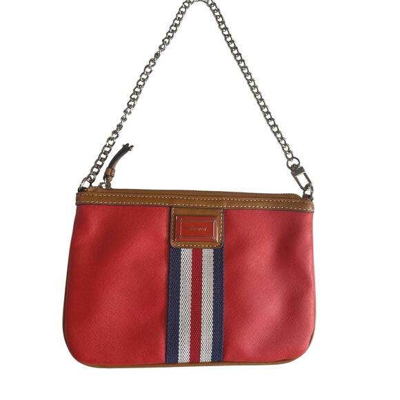 Nine West Prep It Up Clutch Fire / Dark Camel / Navy vintage - Picture 1 of 5